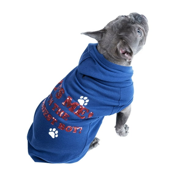 Jolly Knits Dog Hoodie, Who's a good boy?