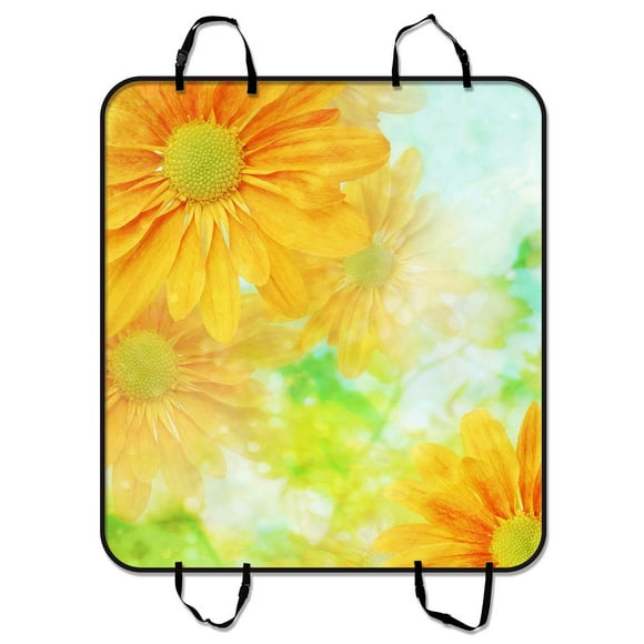 YUSDECOR Sunny Sunflowers Oil Painting Pet Seat Cover Car Seat Cover for Pets Cargo Mats and Hammocks for Cars Trucks and SUVs 54x60 inches