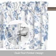 thumbnail image 6 of Blue White Spring Floral Kitchen Curtain Valances for Windows Farmhouse Short Curtains, Summer Botanical Birds Rod Pocket Valance Curtain for Bedroom Cafe Living Room 60"x18", 6 of 8
