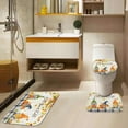 thumbnail image 4 of Juego de cortinas de ducha de Halloween con tapa de inodoro y alfombras antideslizantes, esqueleto que invita a la fiesta, cementerio, bosque brumoso, 4 piezas, cortinas de ducha para baño,, 4 of 7