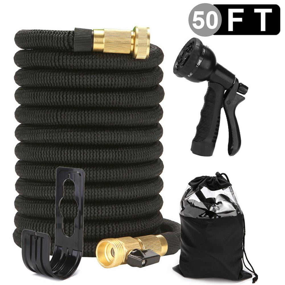 Upgraded Expandable Garden Hose Water Hose with 9-Function High-Pressure Spray Nozzle, Heavy Duty Flexible Hose, 3/4" Solid Brass Fittings Leakproof Design