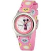 Minnie Mouse Girls' Stainless Steel Watch, Pink Strap