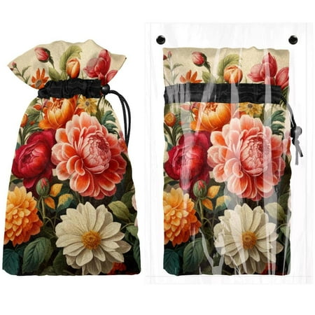 

Josid Floral Pattern Reusable Outdoor Faucet Insulation Covers Waterproof and Freeze-Resistant Spigot Protector Bags 2 Pack 11 x 6.9