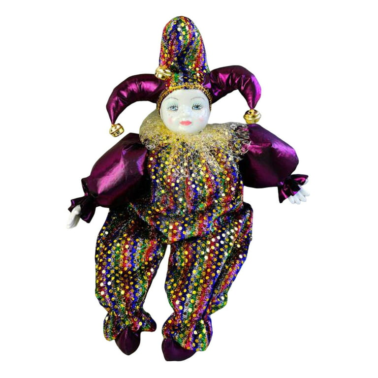 Hand Painted Clown Doll Figure Dramatic Clown Figurine Porcelain Clown  Model Collections 18inch Clown Doll Model for Party Favors Kids A