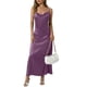 thumbnail image 1 of Maxi Vestido Formal para las Mujeres Satín Cuello de Vaca Correa de Espagueti Color Sólido Elegante Vestido Ajustado, Vestido de Noche de Poliéster Suave, 1 of 7