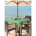thumbnail image 2 of Outdoor Tablecloth with Umbrella Hole and Zipper, St Patrick's Day Square Table Cloth 54x54 Inch Waterproof Tablecloth, Vintage Lucky Green Shamrocks Rustic Plaid Picnic Table Cover for Patio Camping, 2 of 7