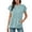 Blue, variant on Ticikt Women's Short Sleeve Sweatshirt, Crew Neck Casual T-Shirt with Front Kangaroo Pocket,Blue,L