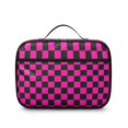 thumbnail image 2 of Pink and Black Checkered Pattern Insulated Lunch Bag Teens,Bento School Lunch Bag for Teens for Work,Picnic or Travel 10.6x7.7x4.3 Inches,12 Can Capacity, 2 of 6
