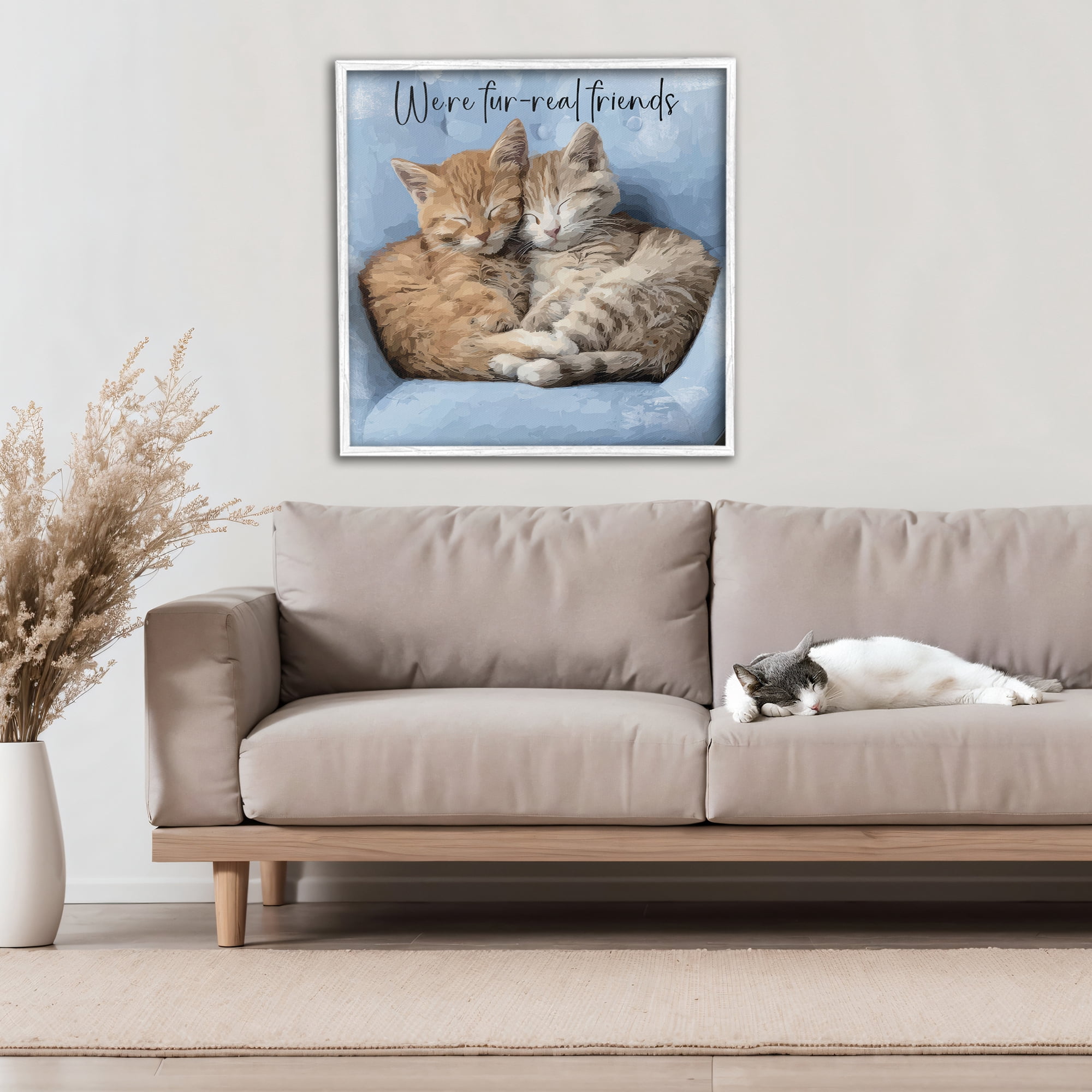 Stupell Industries We're Fur-Real Friends White Framed Giclee Art, design by Kim Curinga