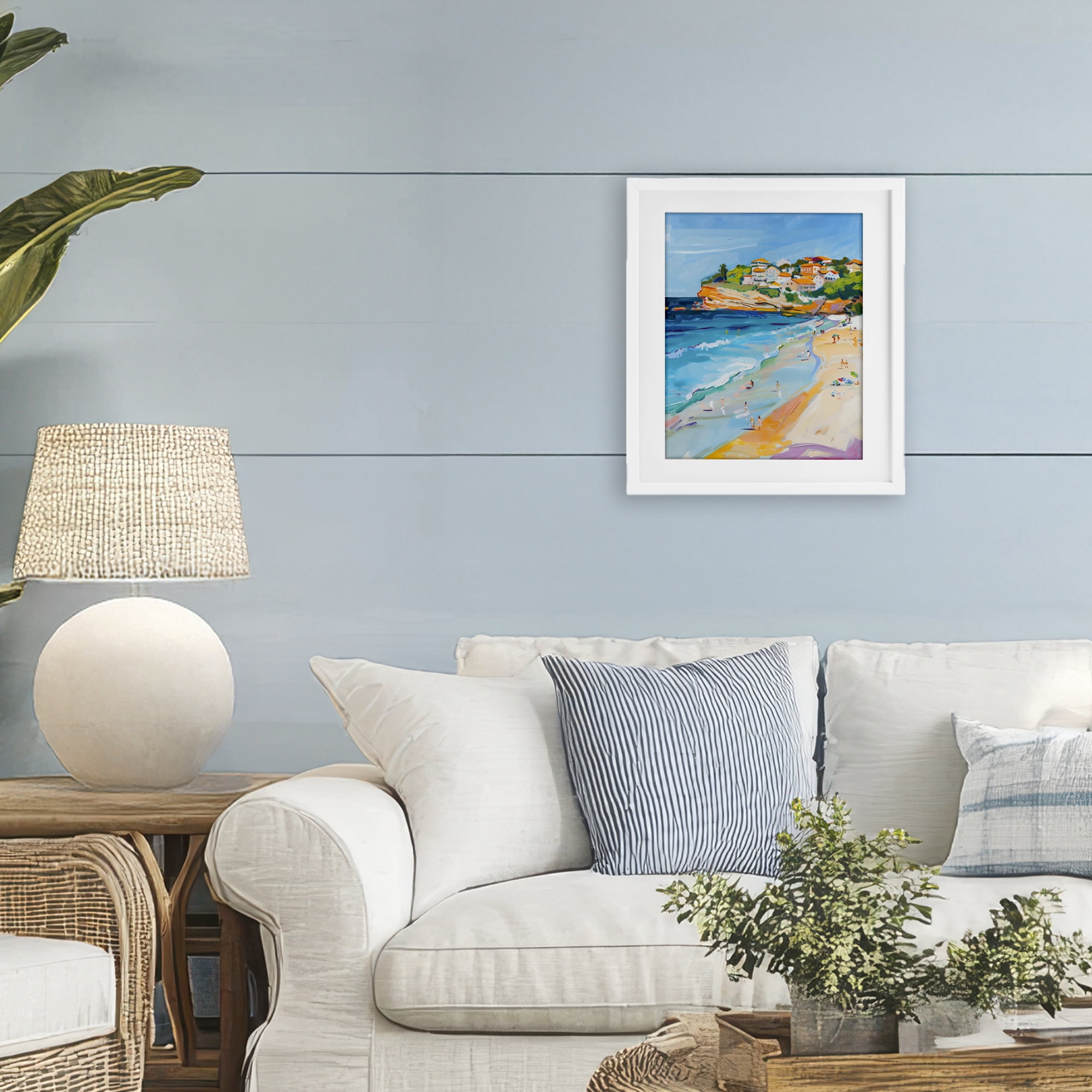 Stupell Industries Bondi Beach Cove White Framed Print Under Glass, design by The Prints Vibe
