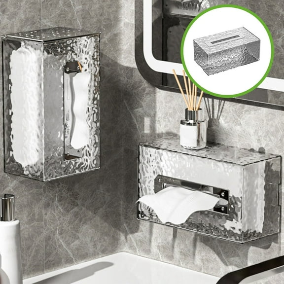 Limited Time Deal karymi Tissue Box Household Living Room Coffee Table Drawer Box Transparent Restaurant Drawer Box Bathroom Wall Mounted Non Perforated Tissue Box Gifts for Women Gifts for Men