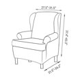 thumbnail image 2 of Wing Back Arm Chair Cover 2-Piece Wingback Sofa Slipcover Deep Grey, 2 of 9
