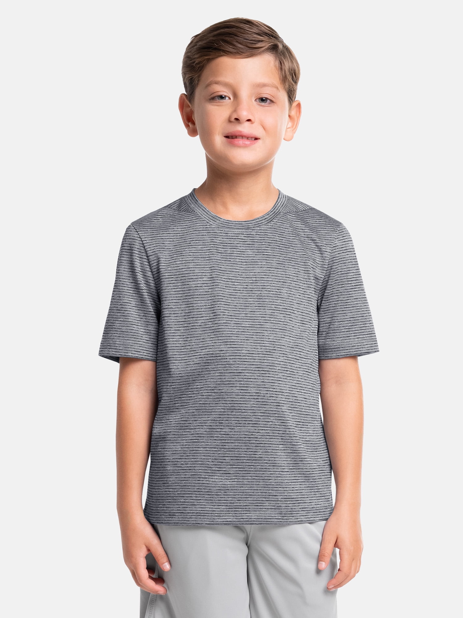 Athletic Works Boy's Short Sleeve Core Active T-Shirt 2-Pack, Sizes 4-18 & Husky