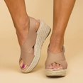 thumbnail image 1 of JFBUJC Women Mid Wedge Espadrilles Sandals Summer Platform Ankle Strap Shoes Size, 1 of 5
