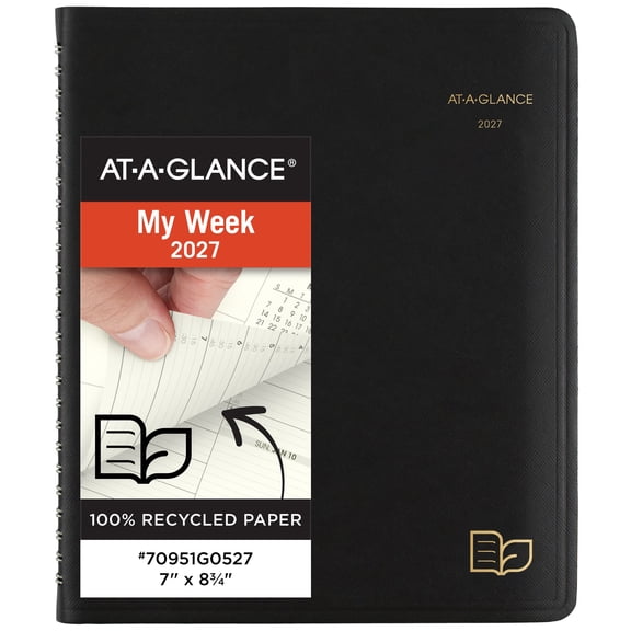 AT-A-GLANCE Recycled 2027 Weekly Monthly Appointment Book Planner Black Medium 7