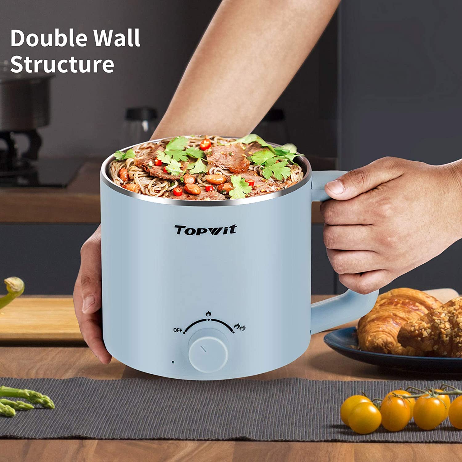 Electric Hot Pot & 1.2L Small Rice Cooker Set for Dorm Kitchen