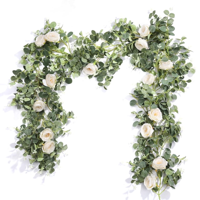 Guirnalda artificial de flores de eucalipto Der Rose, 2 unidades, 2 m