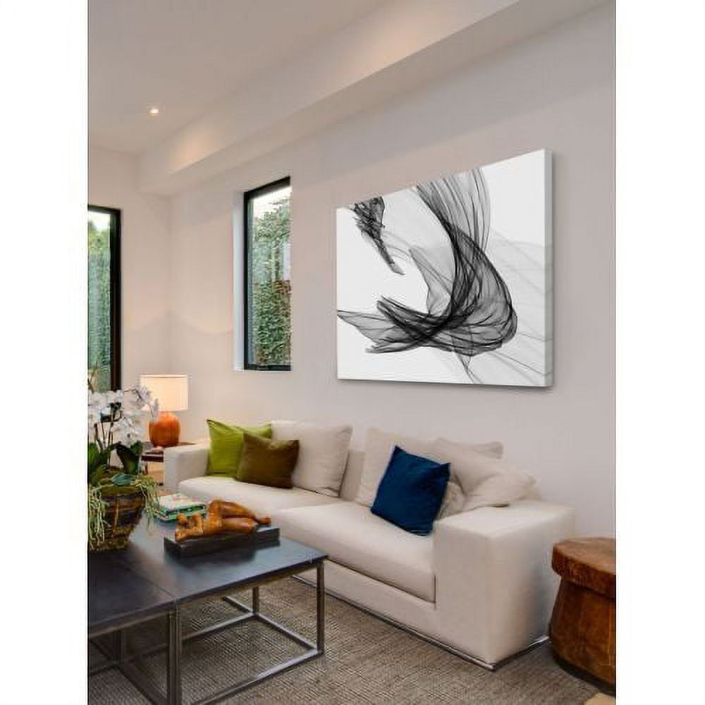 "Abstract Black and White 20-29-04" Painting Print on Wrapped Canvas