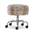 thumbnail image 1 of Linon Mallory Faux Fur Backless Metal Base Rolling Stool in Brown, 1 of 5