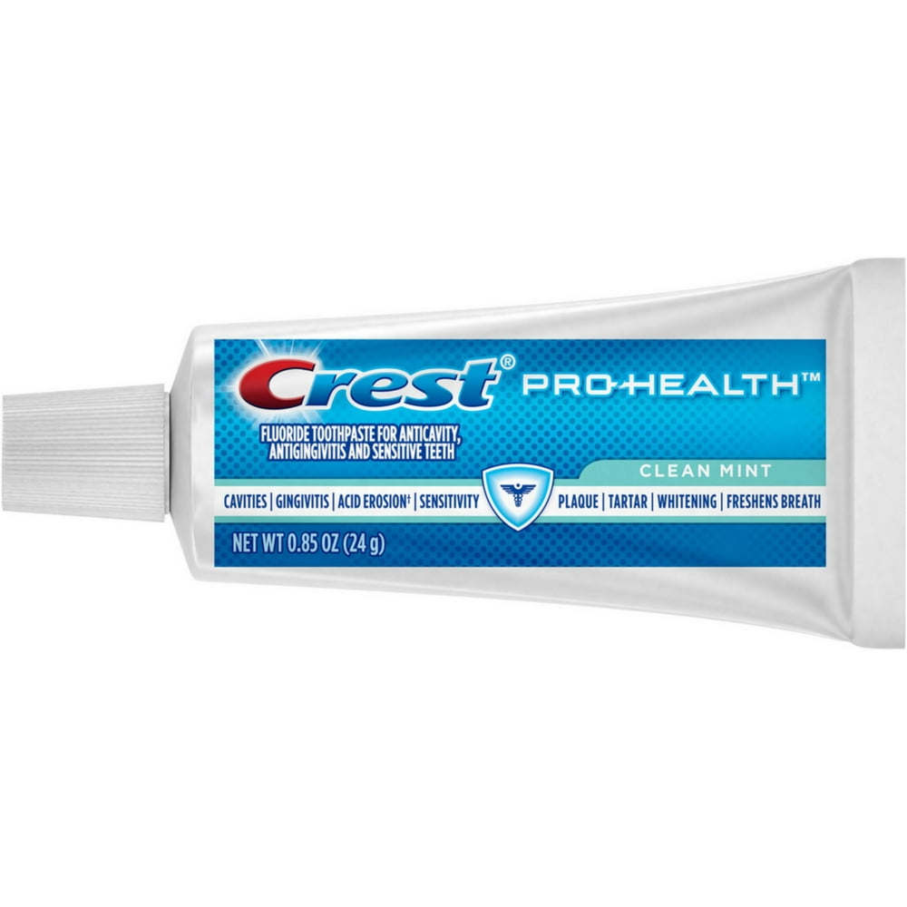 2 Pack Crest ProHealth Toothpaste, Travel Size, Clean Mint 0.85 oz