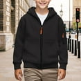 thumbnail image 2 of EnJoCho Girls Lightweight Water proof Hooded Jacket Fall Winter Warm Zip Up Sweatshirt Windproof Flece Lined Soft Comfy Casual Outerwear for Teens Youth, 2 of 5