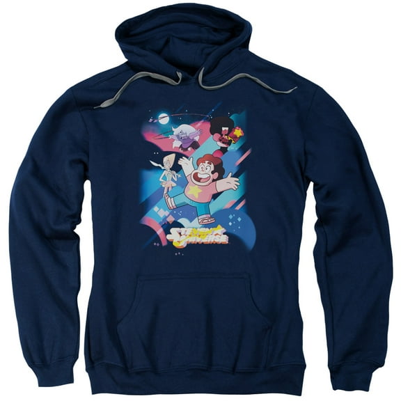 Trevco CN335-AFTH-3 Steven Universe & Group Shot-Adult Pull-Over Hoodie, Navy - Large