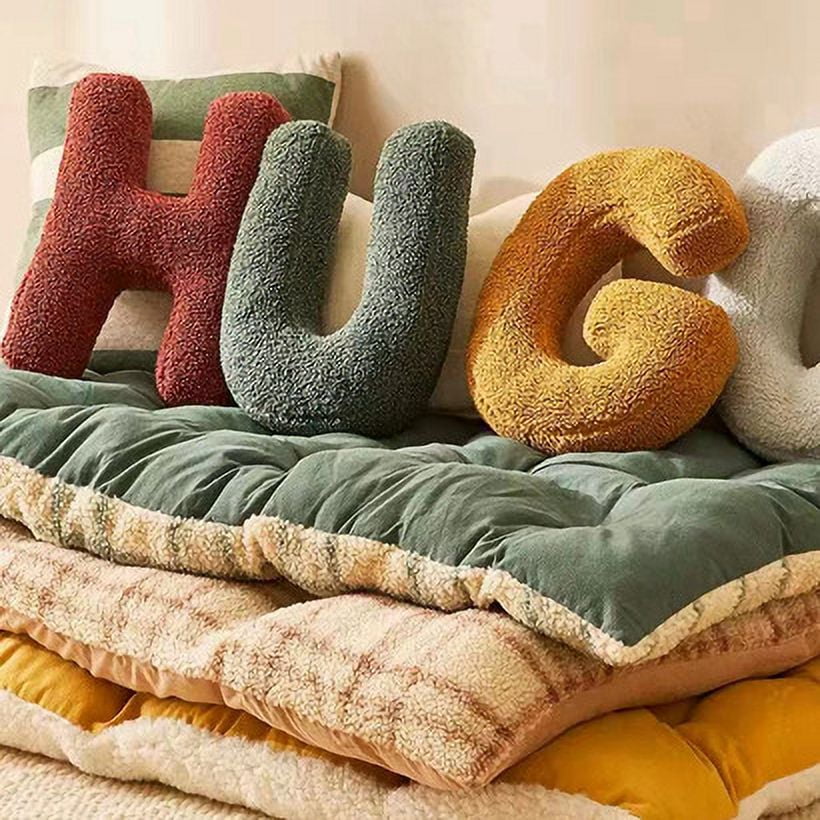 Junsice J Letter Pillow Soft Sofa Throw Pillow English Alphabet Initial Decorative Pillow For Bed Sofa Couch Living Room Decoration Christmas Gift 38