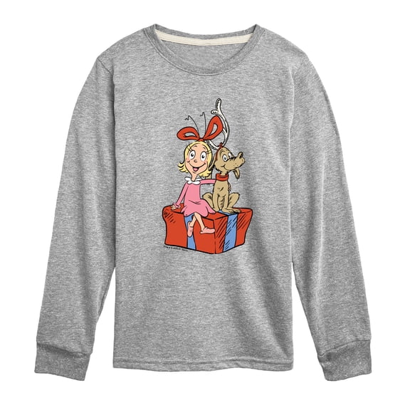 The Grinch - Max And Cindy Lou Present - Youth Boys Long Sleeve Graphic T-Shirt