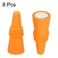 thumbnail image 3 of Uxcell Silicone Wine Bottle Stoppers Sealer Caps Cover for Drink Orange 8Pack, 3 of 5
