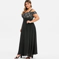 thumbnail image 4 of PENGXIANG Plus Size Cold Shoulder Floral Lace Maxi Party Evening Camis Long Dress, 4 of 5