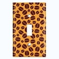 thumbnail image 2 of Metal Light Switch Wall Plate Outlet Cover (Coffee Espresso Mocha Bean Orange Pattern - Single Toggle), 2 of 2
