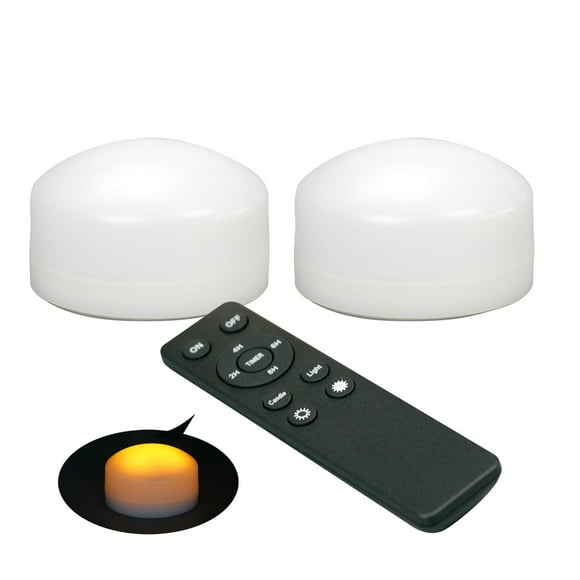 CANDLE CHOICE Halloween LED Pumpkin Lights with Remote Timers Battery Operated Jack-O-Lantern Lights Bright Flickering Flameless Electric Candles for Halloween Decor Holiday Decorations 2 Pack White