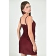 thumbnail image 3 of Vestido glitter con detalle drapeado Roman Fashion /Juvenil, 261705 (Vino) vino CH, 3 of 6