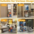 thumbnail image 6 of Floor-Standing Magazine Rack with Poster Board Stand 4-tier Newspaper Holder Book Display Shelf Brochure Display Stand Poster Sign Holder with Wheels Suitable for Exhibitions Store Business, 6 of 7