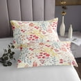 thumbnail image 3 of YST Couvre-Lit Floral Rouge Mignon Format Simple, Ensemble de Literie Courtepointe Boho à Fleurs Colorées pour Chambre de Filles, Ensemble de Courtepointe à Fleurs Sauvages Aquarelle Couvre-Lit Rustique à Fleurs Sauvages Ensemble 2 Pcs, 3 of 5