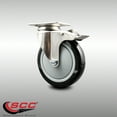 thumbnail image 2 of 5 Inch 316SS Black Polyurethane Swivel Top Plate Caster with Total Lock Brake, 2 of 2