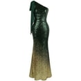 thumbnail image 1 of Angel-fashions Women's Asymmetric Ribbon Gradual Sequin Mermaid Prom Dress, 1 of 7