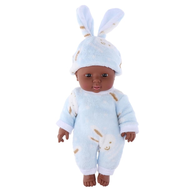 Muñeca afroamericana pulgadas con ropa, color negr bebé recién nacido, cuerpo de vinilo suave Zulema muñecas reborn de vinilo