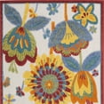 thumbnail image 4 of HomeRoots 479416 3 x 4 ft. Yellow & Teal Floral Non Skid Indoor & Outdoor Rectangle Area Rug, 4 of 6