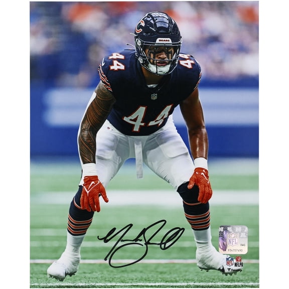 Collectible Noah Sewell Chicago Bears Autographed 8" x 10" Vertical Defensive Stance Photograph - Fanatics Authentic Certified