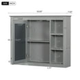 thumbnail image 3 of 35" Medicine Cabinet, Modern Bathroom Organizers, Wood Over Toilet Storage with Open Cubby and Adjustable Shelf, Wall Mounted Mirror with Storage, 3 of 9