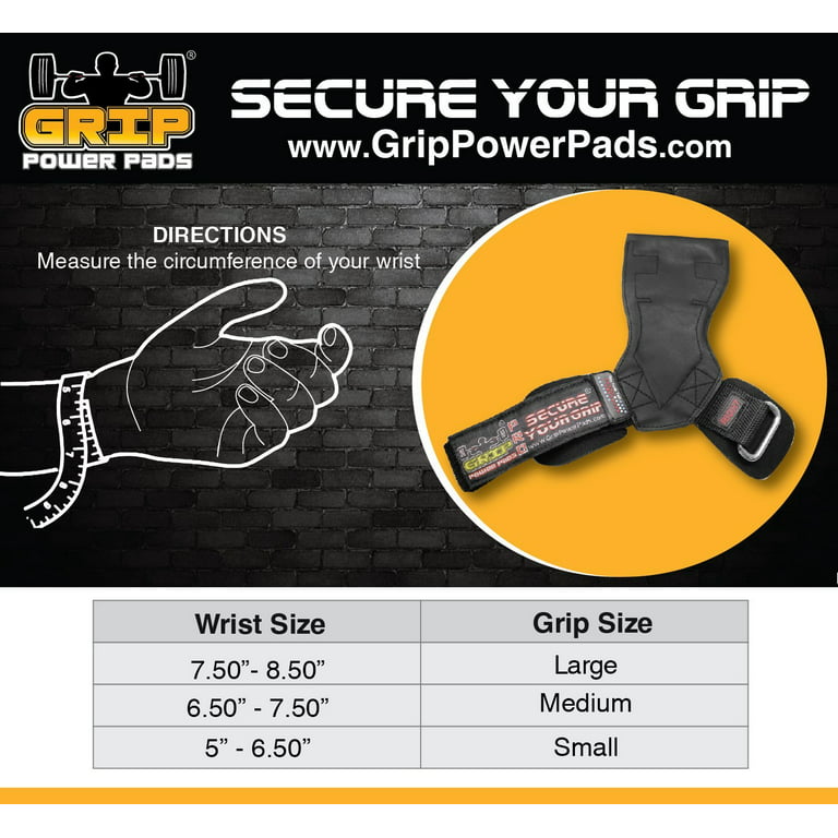 Lifting Grips Pro Weight Gloves Heavy Duty Straps Alternative to Power Hooks Deadlifts Adjustable Neoprene Padded Wrist Wrap (Medium)