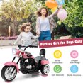 thumbnail image 4 of Costway 6V Kids Ride On Chopper Motorcycle 3 Wheel Trike with Headlight and Horn Pink, 4 of 9