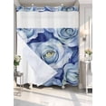 thumbnail image 4 of Spring Rose Flower No Hook Shower Curtain Waterproof,Bathroom Curtains with Snap in Liners and See Through Top Window,Nature Aesthetics Botanical Blossom Hotel Style Bathtub Curtains Shower 72"Wx72"L, 4 of 8