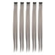 thumbnail image 3 of 5 extensiones de cabello liso con clip, color brillante, 21,65 pulgadas, para cosplay y fiesta, color gris., 3 of 14