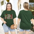 thumbnail image 2 of Anbech Christmas Trees Shirt Women Plus Size Graphic Top Merry Christmas Letter Short Sleeve Tshirt, 2 of 9