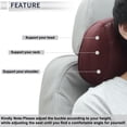 thumbnail image 2 of Almohada para reposacabezas de coche Unique Bargains, ergonómica y cómoda, almohada de soporte para el cuello de cuero napa, espuma viscoelástica, ancho ajustable, roja, 1 pieza para conducir y viajar, 2 of 7