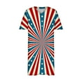 thumbnail image 3 of Wycnly Independence Day Dresses for Women Plus Size Loose Pocket 4th of July Swing Tunic Dresses Short Sleeve V-Neck Star Striped Print Summer Midi Formal Dress Red xxl, 3 of 4
