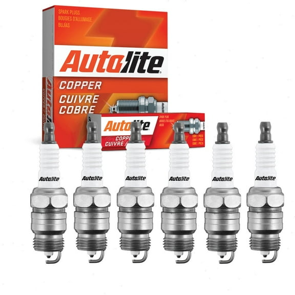 6 pc Autolite 46 Copper Core Spark Plugs for 11 5005 80038 85T 97326305 Ignition Wire Secondary