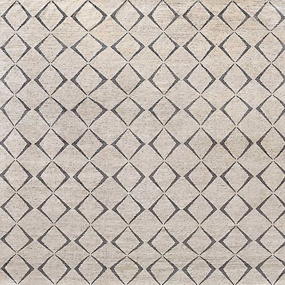 Ahgly Company Machine Washable Indoor Square Industrial Modern Rose G Pink Area Rugs, 5' Square